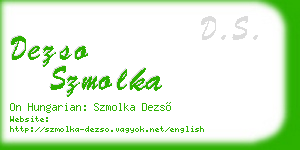 dezso szmolka business card
